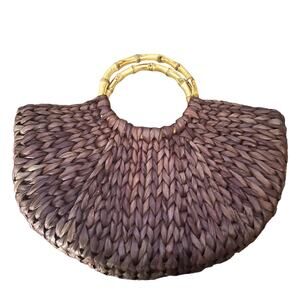 Saenza 100% Straw Beach Handbag Beach Summer Vacation Travel Boho Chic Coastal
